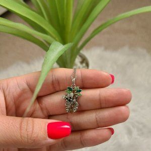 Silver Koala palm tree pendant necklace